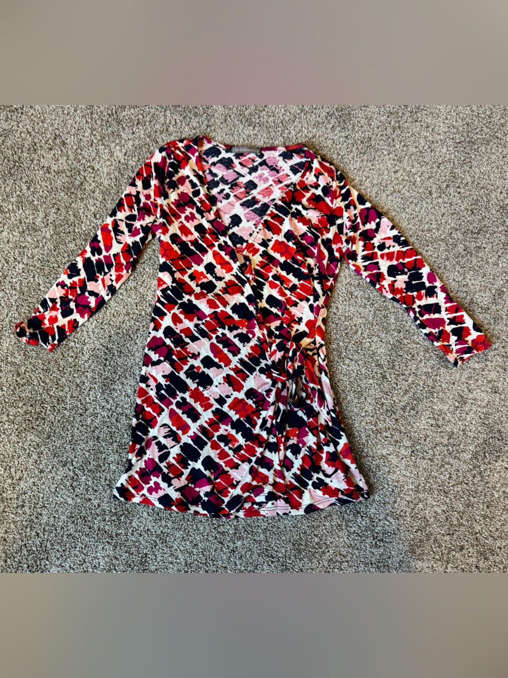 Loveappella Pink, Red & Navy Floral Print wrap Top